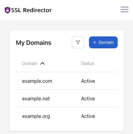 SSL Redirector - Example Domains
